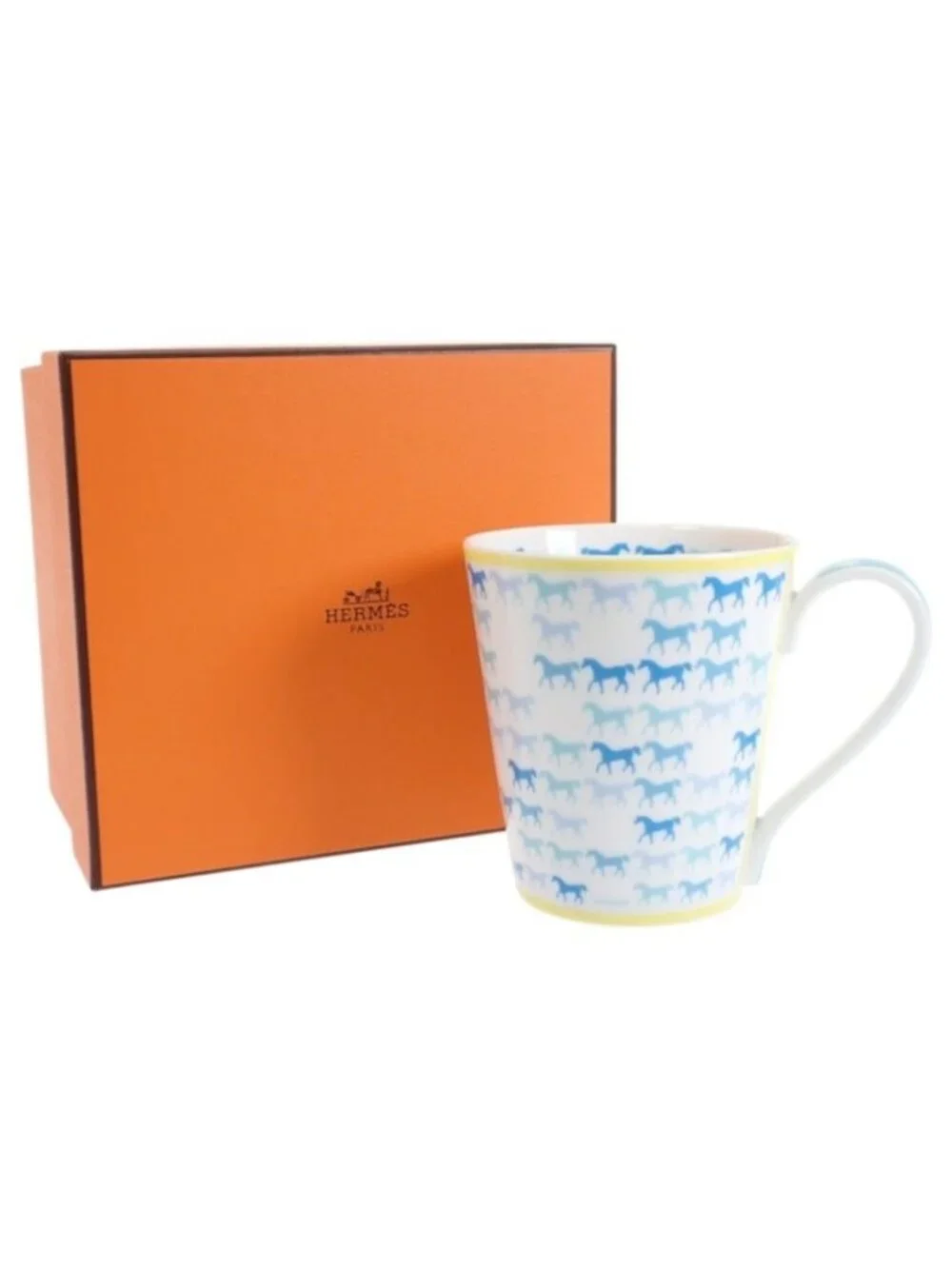 Hermes Kaval Color Mug Cup Tableware Porcelain Blue Horse Hose Celebration